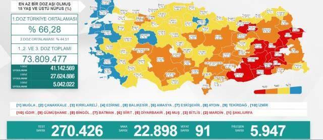 Son Dakika: Türkiye'de 2 Ağustos günü koronavirüs nedeniyle 91 kişi vefat etti, 22 bin 898 yeni vaka tespit edildi