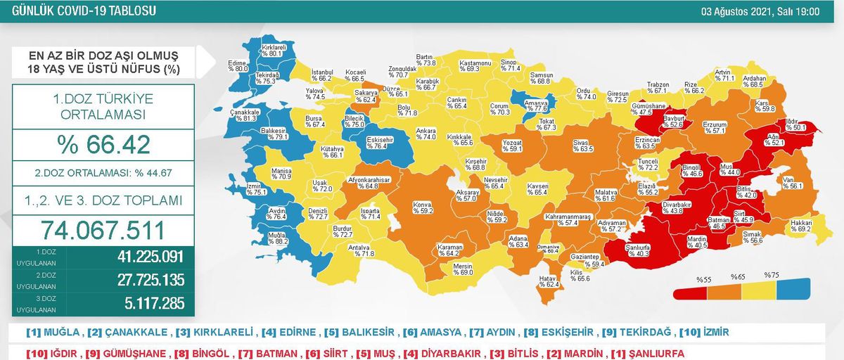 3 Ağustos Salı Koronavirüs tablosu açıklandı! 3 Ağustos Salı günü Türkiye'de bugün koronavirüsten kaç kişi öldü, kaç kişi iyileşti?