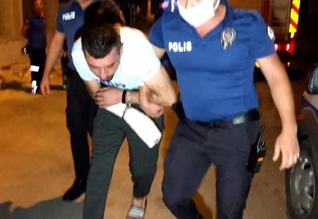 Karısını ve çocuklarını darp eden şüpheli, kapısı kırılarak girilen evde yakalandı