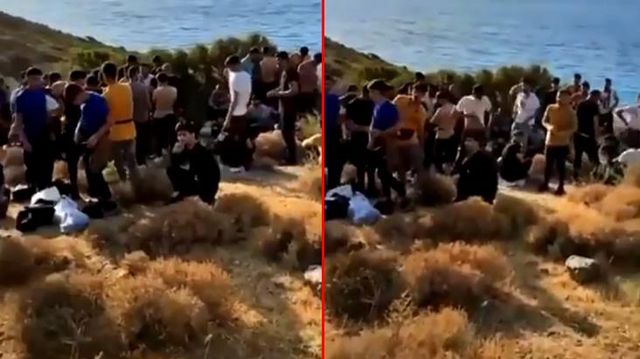 Afgan mülteciler bu kez yangının yolları kapattığı Datça'da görüntülendi! Vatandaşlar fark edip jandarmaya ihbar etti