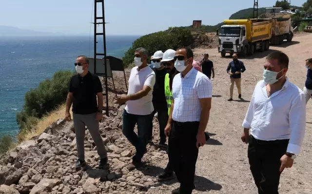 ÇANAKKALE - AK Parti'li Bülent Turan Assos'ta devam eden kaya ıslahı çalışmalarını inceledi
