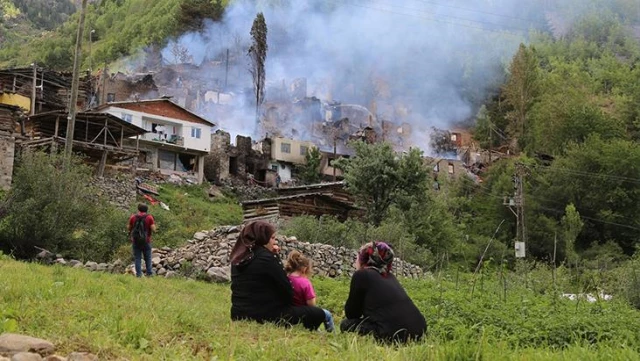Alevleri yerleşim yerlerine sıçradığı Yusufeli ilçesinde 33 ev kullanılamaz hale geldi