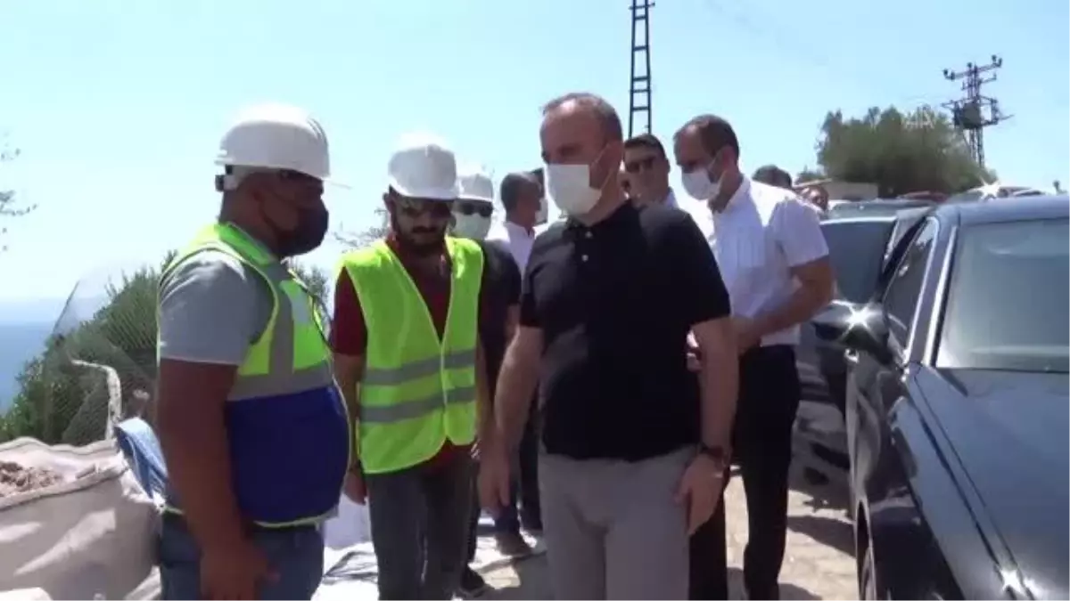 ÇANAKKALE - AK Parti'li Bülent Turan Assos'ta devam eden kaya ıslahı çalışmalarını inceledi