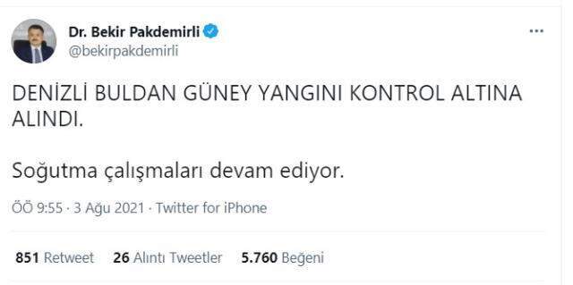 Denizli Buldan yangın! Son dakika Denizli Buldan'daki yangın devam ediyor mu? Buldan yangın söndürüldü mü?