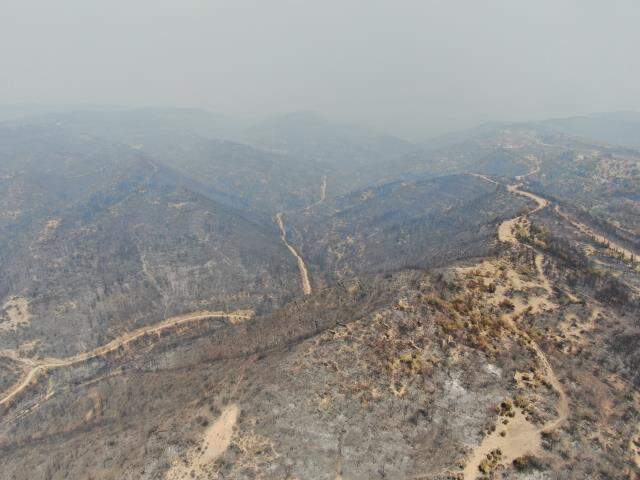 Manavgat'ta yangından etkilenen alanlar havadan drone ile görüntülendi