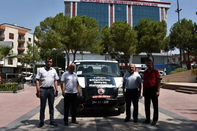 Son dakika haber | Manavgat'taki yangın bölgesine bir el de Soma'dan uzandı