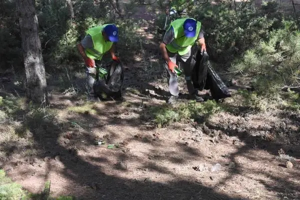 ORMAN VE MESİRE ALANLARI İÇİN ÖZEL EKİPLER KURULDU, CAM ŞİŞELER TOPLANDI