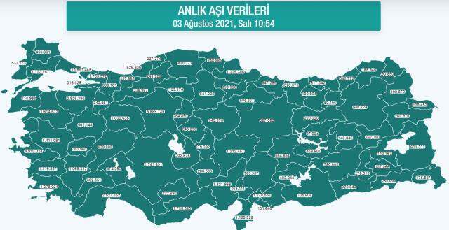 Türkiye'de kaç kişi aşı oldu? 3 Ağustos 2021 Türkiye'de toplam koronavirüs aşı sayısı kaç?