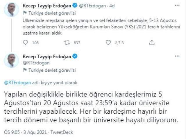 YKS 2021 tercihler ne vakte kadar yapılabilir? Hangi tarihler aralığında YKS tercihler yapılacak? YKS tercihler hangi güne uzadı?