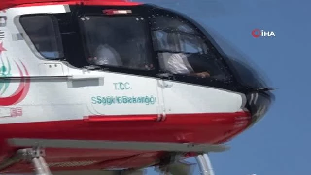Beyin kanaması geçiren yaşlı adam ambulans helikopterle hastaneye yetiştirildi