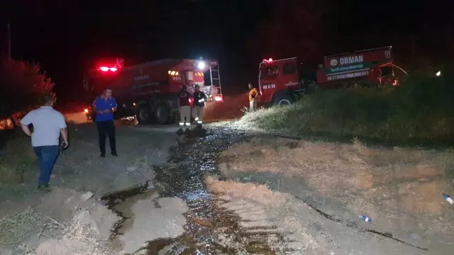Karacasu'da yangın yön değiştirdi, bazı evler tahliye edildi