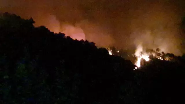 Karacasu'da yangın yön değiştirdi, bazı evler tahliye edildi