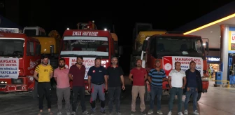 Karaman'dan Manavgat'a iş makinesi desteği