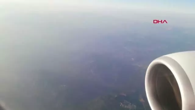MANAVGAT'TA YANAN ORMANLARIN YOLCU UÇAĞINDAN KAYDEDİLEN GÖRÜNTÜSÜ YÜREK SIZLATTI