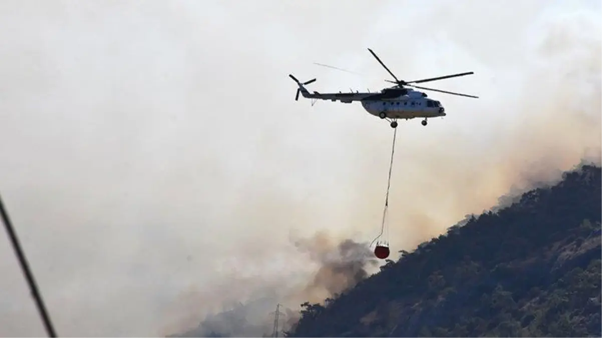 Muğla Köyceğiz'de yangın söndürme helikopterinin düştüğü iddiası