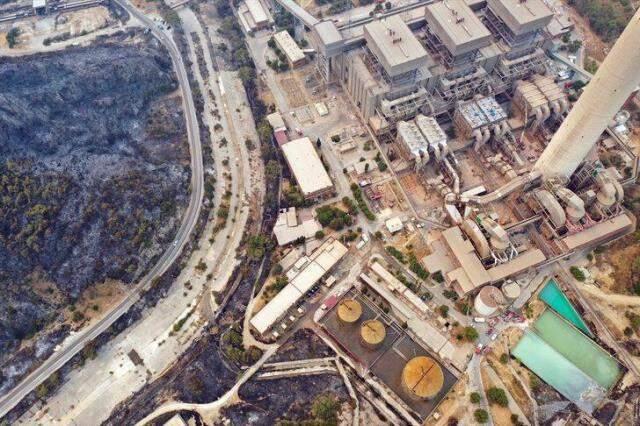 Milas'taki Kemerköy Termik Santrali, 11 saat süren yangının söndürülmesiyle ilk kez görüntülendi