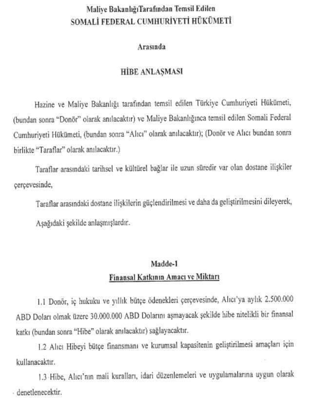 Resmi Gazete'de yayımlandı! Somali'ye 30 milyon dolarlık hibe verilecek