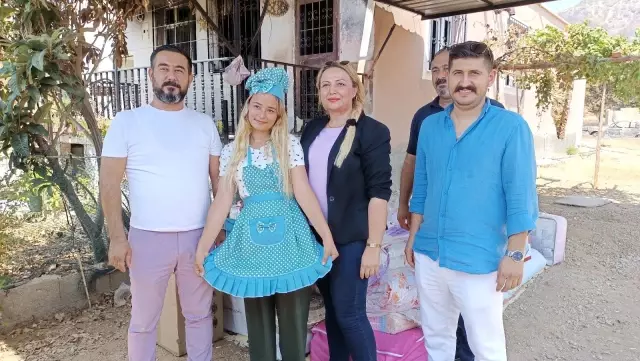 Yangında konutu ve çeyizi kül olmuştu... Fatma'ya bir minibüs dolusu çeyiz