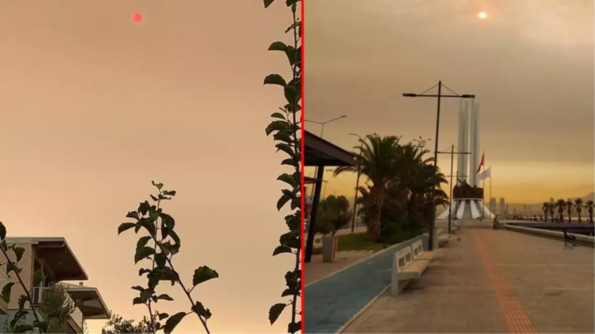 İzmirliler bu sabah sepya bir gökyüzüne uyandı! Endişeli vatandaşlar sordu: Zombi istilası mı?