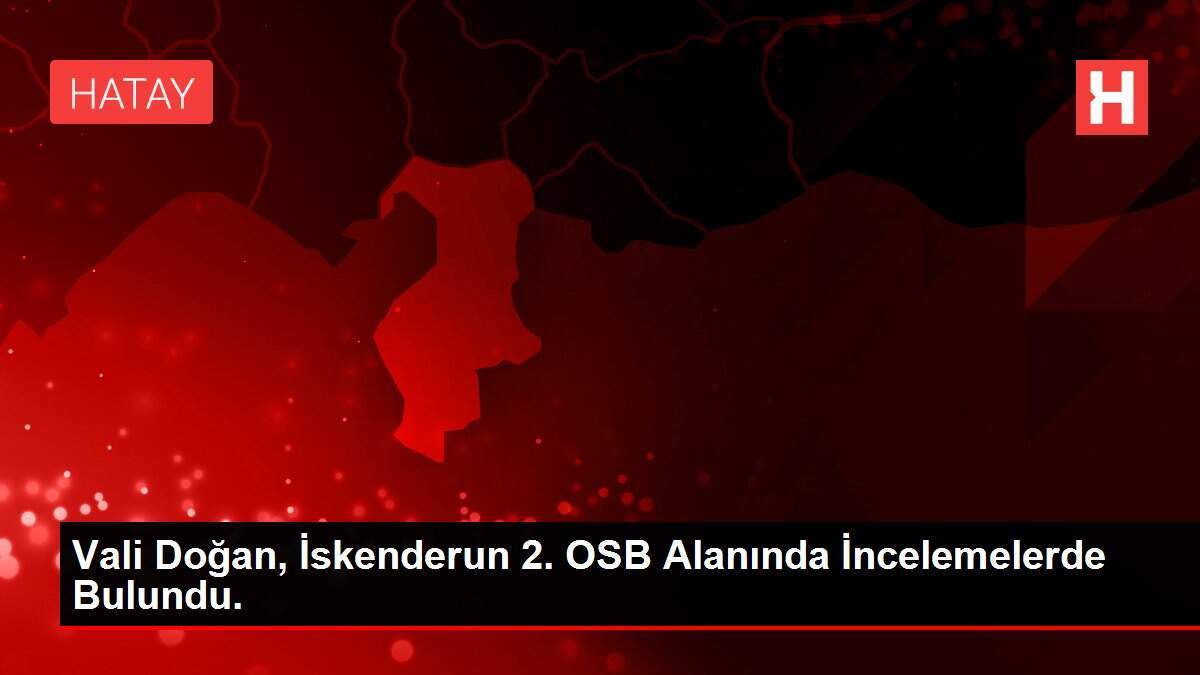 Vali Doğan, İskenderun 2. OSB Alanında İncelemelerde Bulundu.