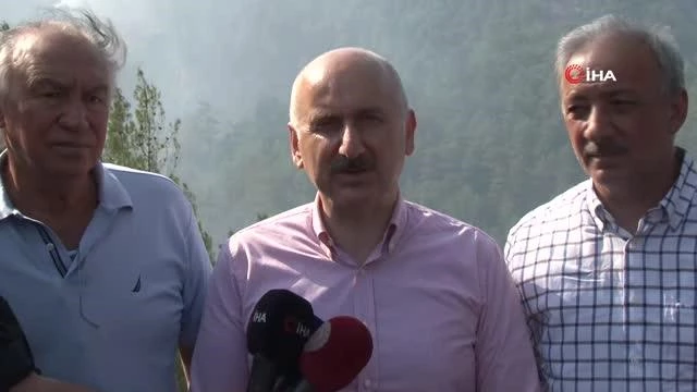 Son dakika haberleri! Ulaştırma Bakanı Karaismailoğlu: "Dün itibariyle Manvgat'taki yangın söndürüldü. Soğutma çalışamalrı sürüyor"