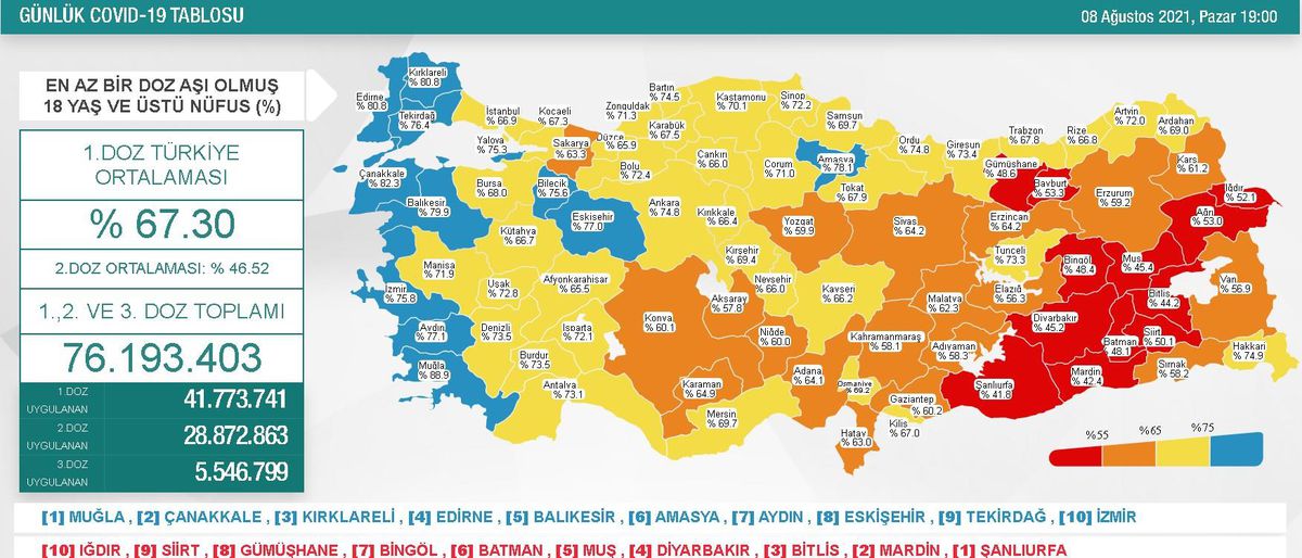 8 Ağustos Pazar Koronavirüs tablosu açıklandı! 8 Ağustos Pazar günü Türkiye'de bugün koronavirüsten kaç kişi öldü, kaç kişi iyileşti?