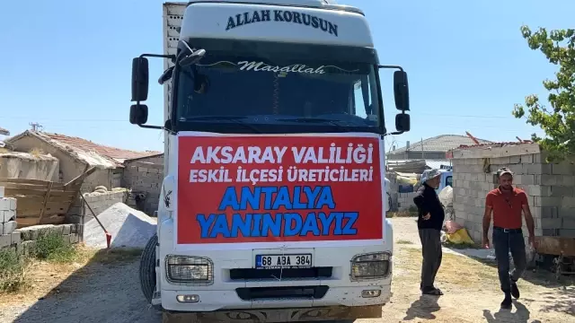 Aksaray'dan yangın bölgesine canlı hayvan desteği