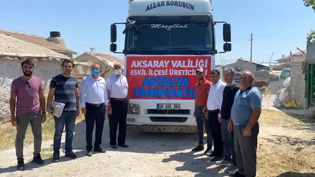 Aksaray'dan yangın bölgesine canlı hayvan desteği