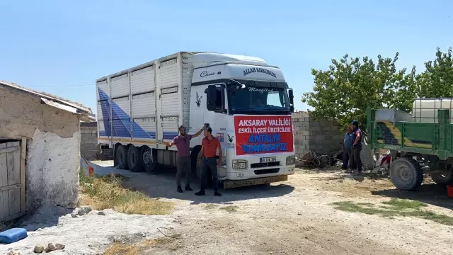 Aksaray'dan yangın bölgesine canlı hayvan desteği