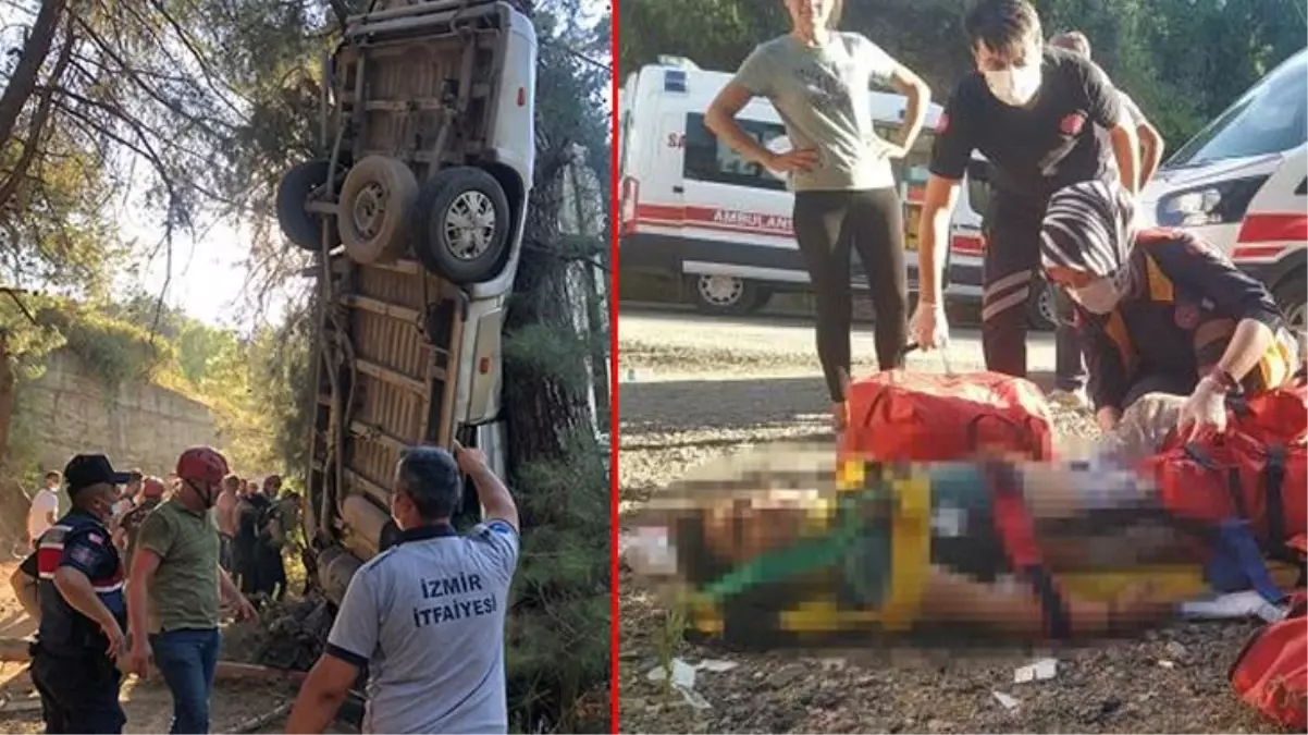 son dakika izmir de servis minibusu sarampole yuvarlandi 8 olu 11 yarali