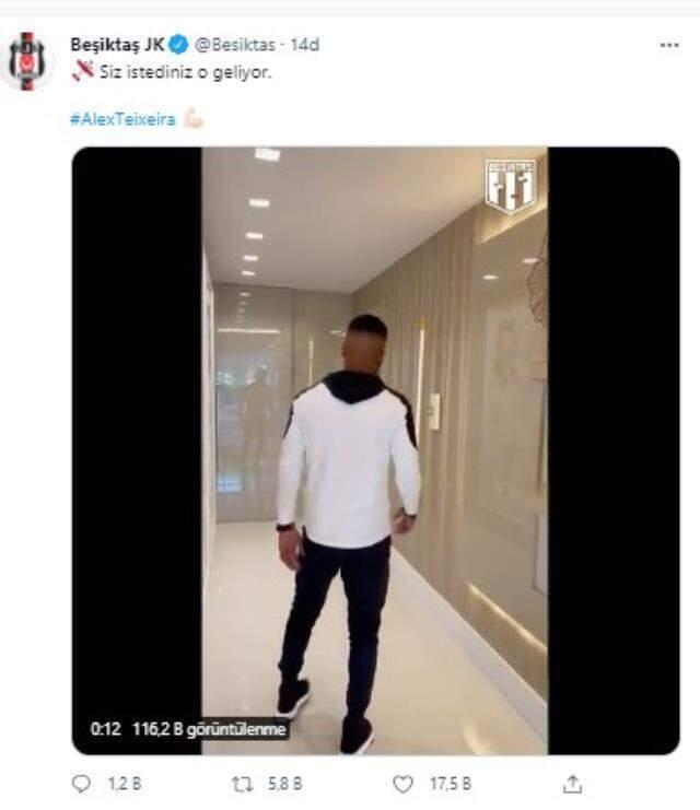 İstanbul'a doğru yola çıkan Alex Teixeira'dan Beşiktaş taraftarına mesaj var