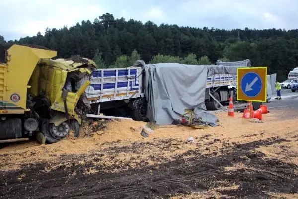Son Dakika | TEM'de 3 TIR ile 1 kamyonun karıştığı kazada 1 kişi öldü, 2 kişi yaralandı (3)
