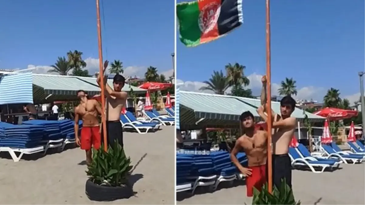 Alanya'daki plajda Afgan bayrağı çekildi iddiasına Valilik'ten net yanıt: Görüntüler 2018 yılına ait, şahıslardan biri Türk vatandaşı