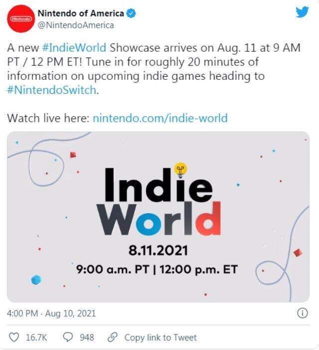 Nintendo Indıe World etkinliği bugün gösterime giriyor!