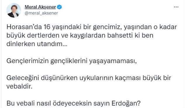 16 yaşındaki gencin dertlerini dinleyen Akşener duygulandı: Hepimizi utandırdın