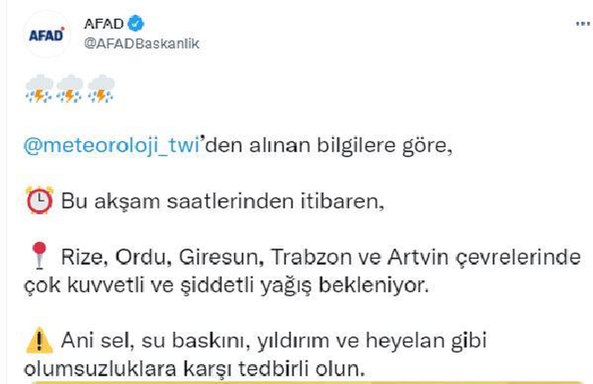 Son dakika haber! AFAD'dan 5 il için 'sel' uyarısı