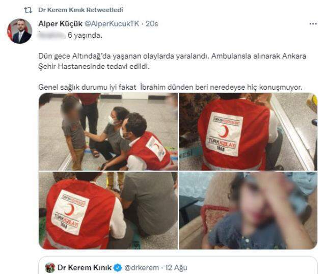 Altındağ olaylarında küçük bir çocuğun yaralanarak hastaneye kaldırıldığı iddiası