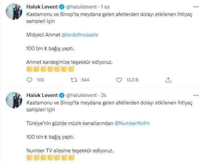 'Durum ciddi' diyen Haluk Levent, selden felaketi yaşayan bölgeler için bağış toplamaya başladı