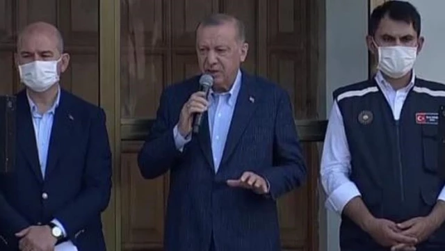 Son Dakika: Cumhurbaşkanı Erdoğan, selin vurduğu Bozkurt ilçesinde halka seslendi: Batı Karadeniz'i afet bölgesi ilan ettik