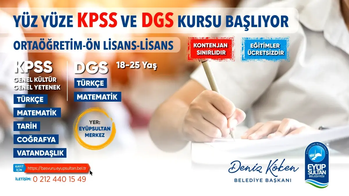 Yüz yüze KPSS ve DGS kursu başlıyor