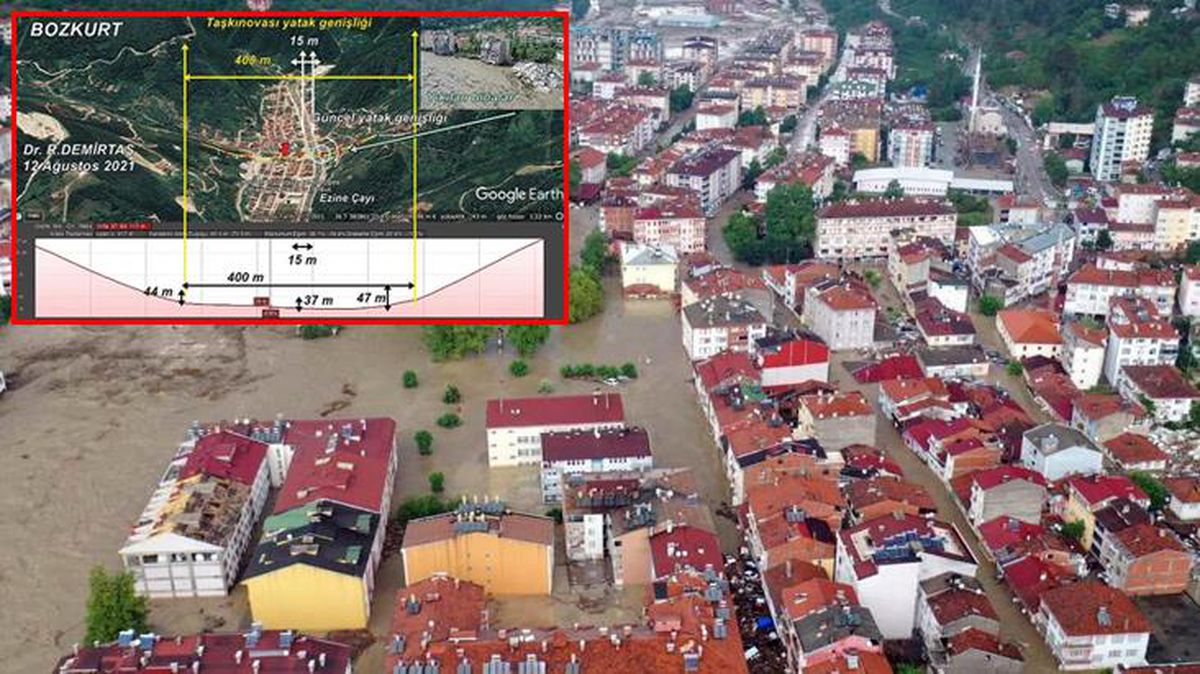 Bozkurt'taki sel felaketiyle ilgili çarpıcı tespit: 400 metre genişlikteki yatak, 15 metre genişliğindeki yatağa hapsedilmiş