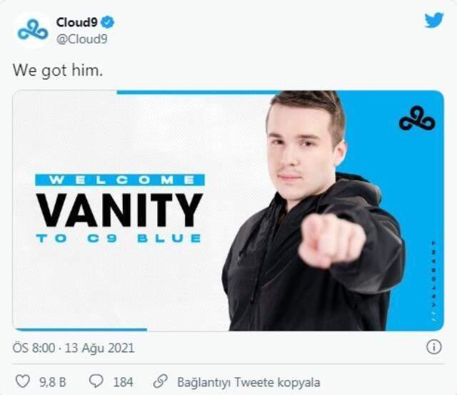 Cloud9 Blue vanity transferini duyurdu!