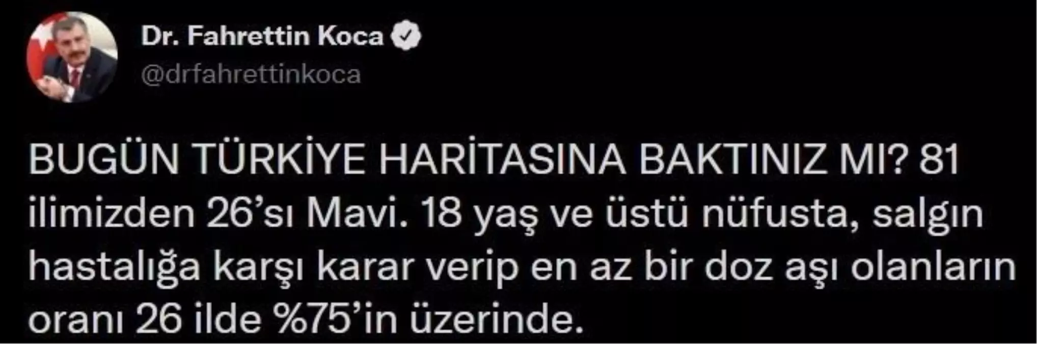 Son Dakika Haberleri Bakan Koca 26 Ilin Asi Haritasinda Maviye Dondugunu Duyurdu Haberler