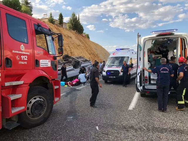 Kahramanmaraş'ta minibüsün devrilmesi sonucu 10 kişi yaralandı