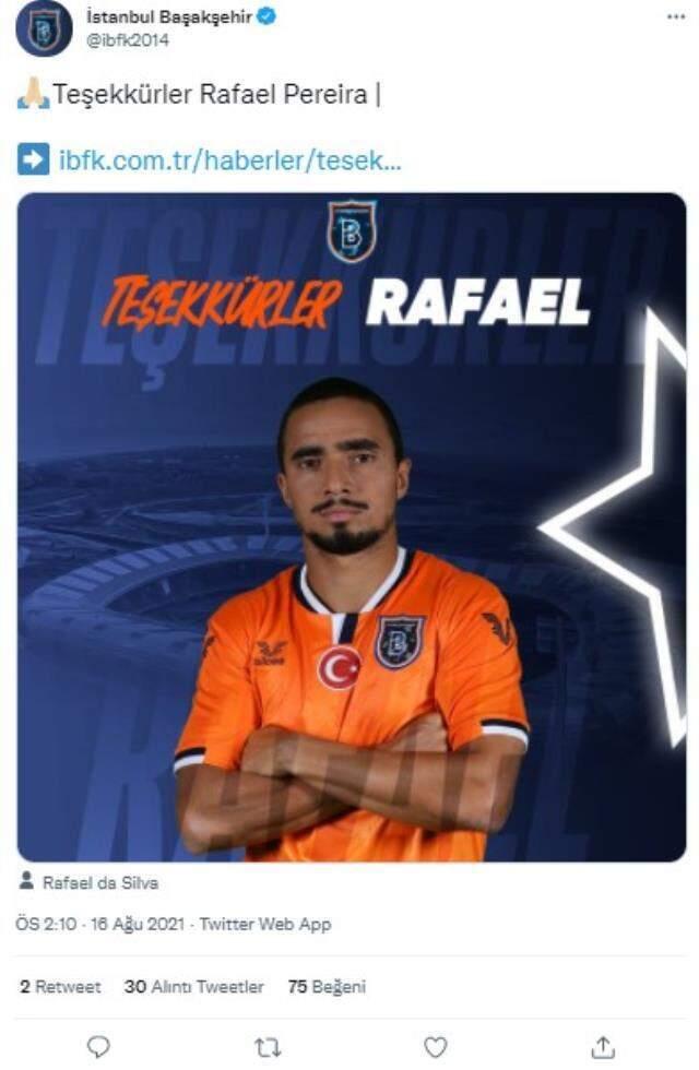 Başakşehir'de sürpriz ayrılık! Yıldız futbolcu Rafael'in kontratı feshedildi