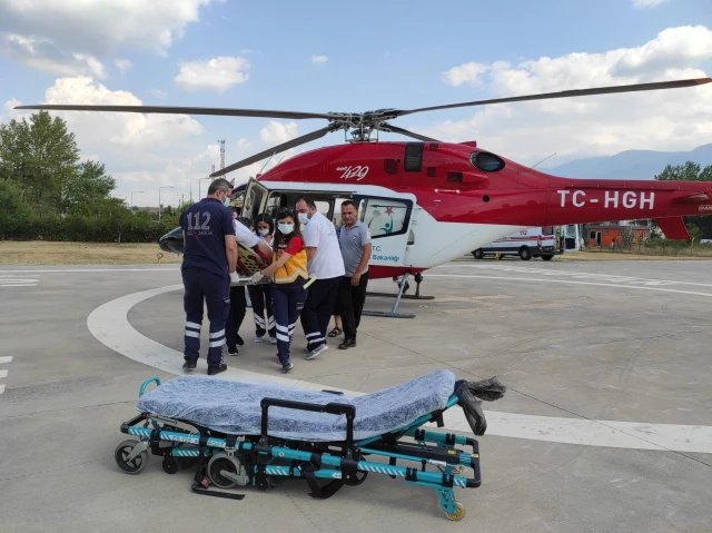 Son dakika haber: Helikopter ambulans 46 yaşındaki hasta için havalandı