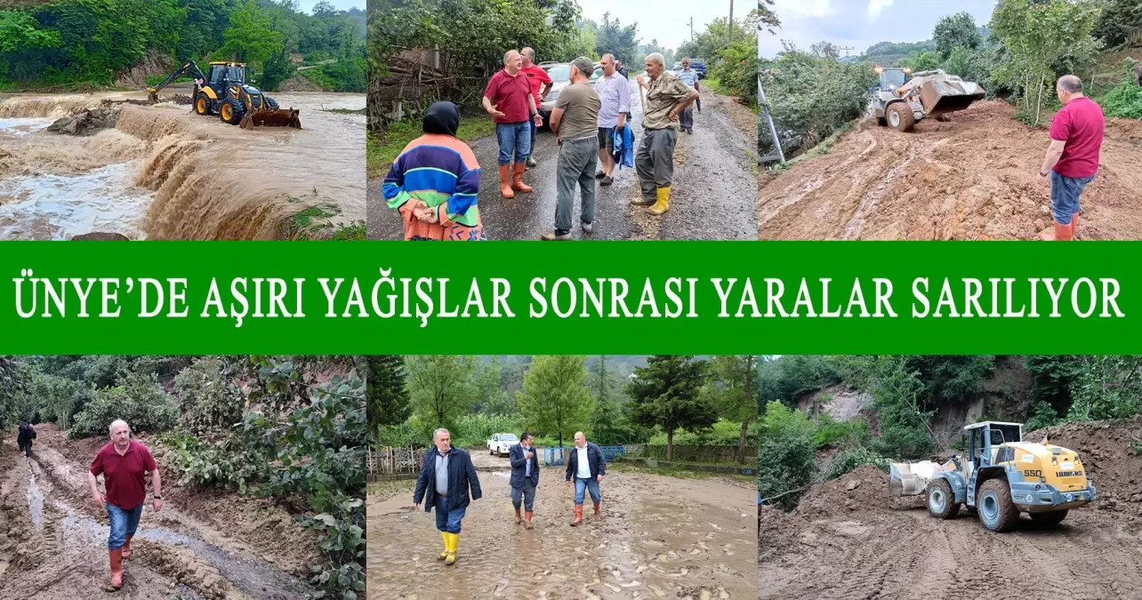 ÜNYE'DE AŞIRI YAĞIŞLAR SONRASI YARALAR SARILIYOR