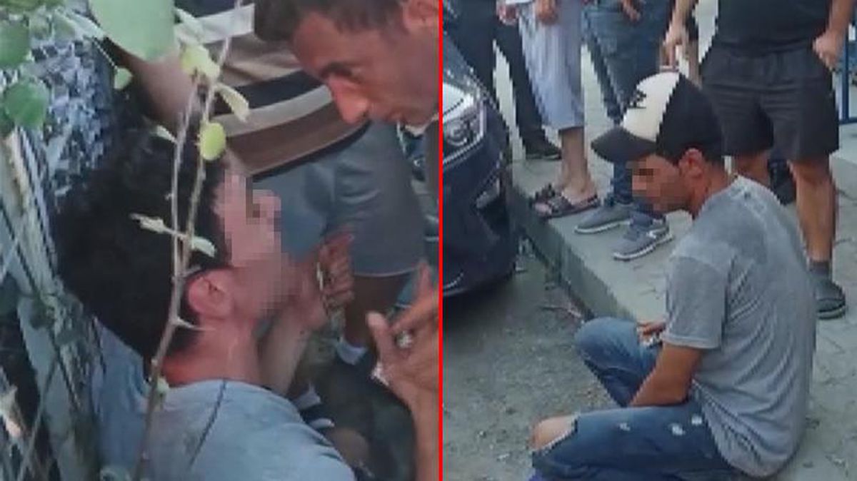Küçük çocukları taciz ettiği iddia edilen yabancı uyruklu şahsa linç girişimi! Polis mahallelinin elinden zor aldı