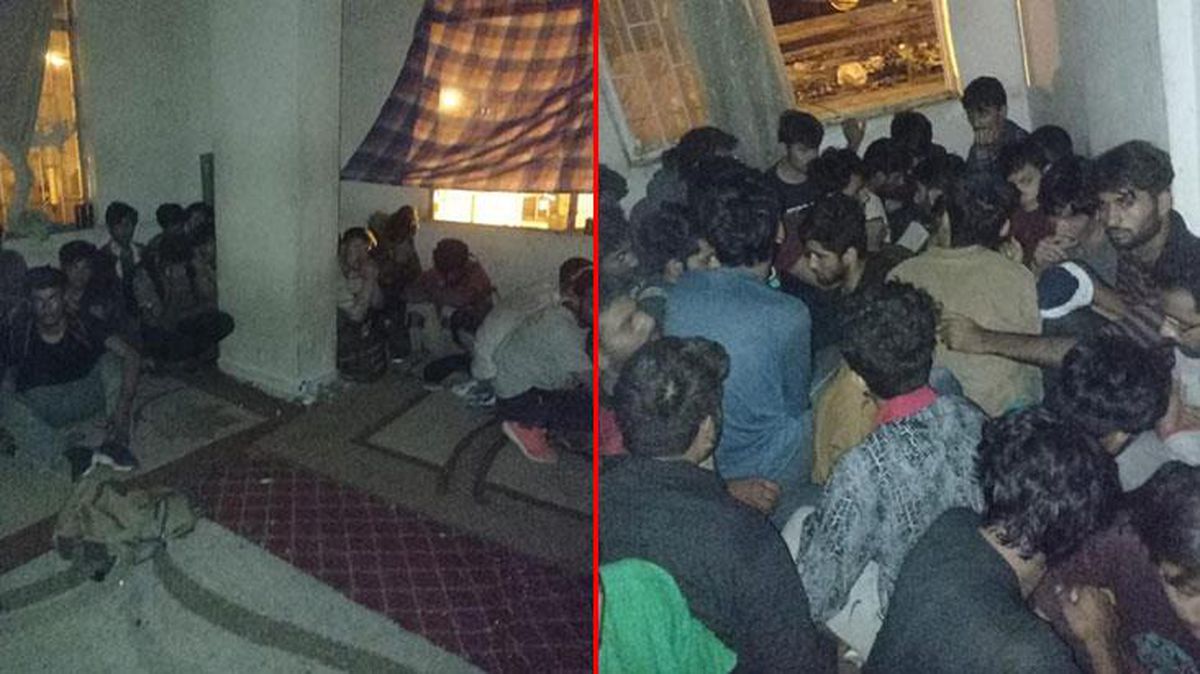 Van'da iki apartmana baskın! Balık istifi haldeki 115 Afgan uyruklu göçmen yakalandı