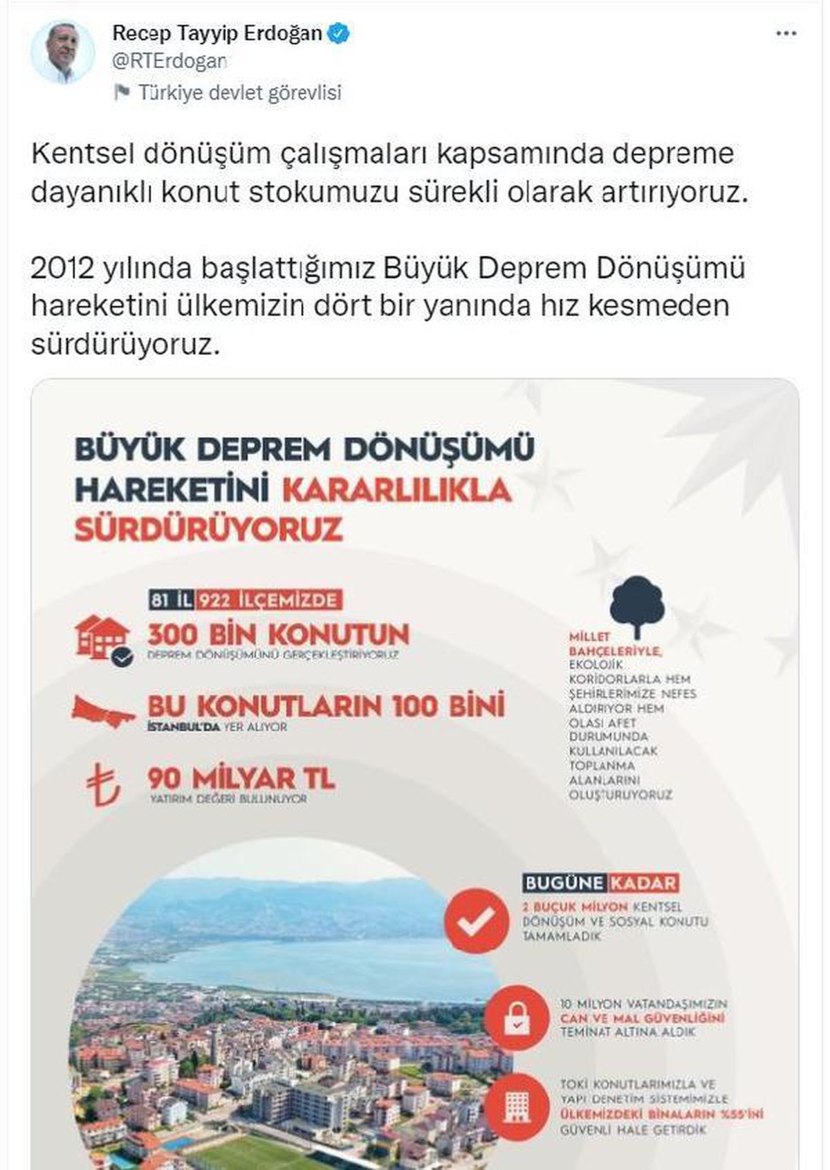 Son dakika! Cumhurbaşkanı Erdoğan: 'Büyük Deprem Dönüşümü'nü ülkemizin dört bir yanında sürdürüyoruz